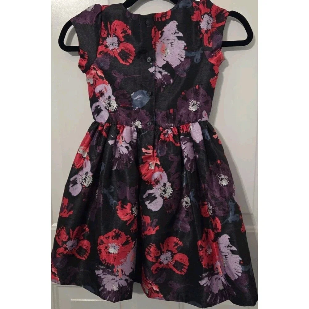 Dressed Up By Gymboree Girl’s Black w/Pink & Purple Flowers - Size 6